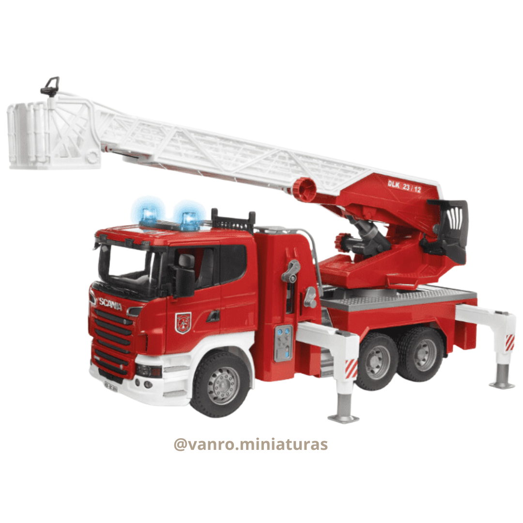 Camión Bomberos Scania Serie R con escalera – Bruder