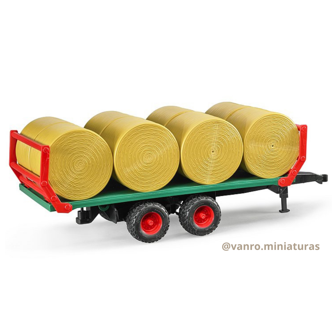 Remolque para transporte de rollos de bolos + 8 Bolos – Bruder