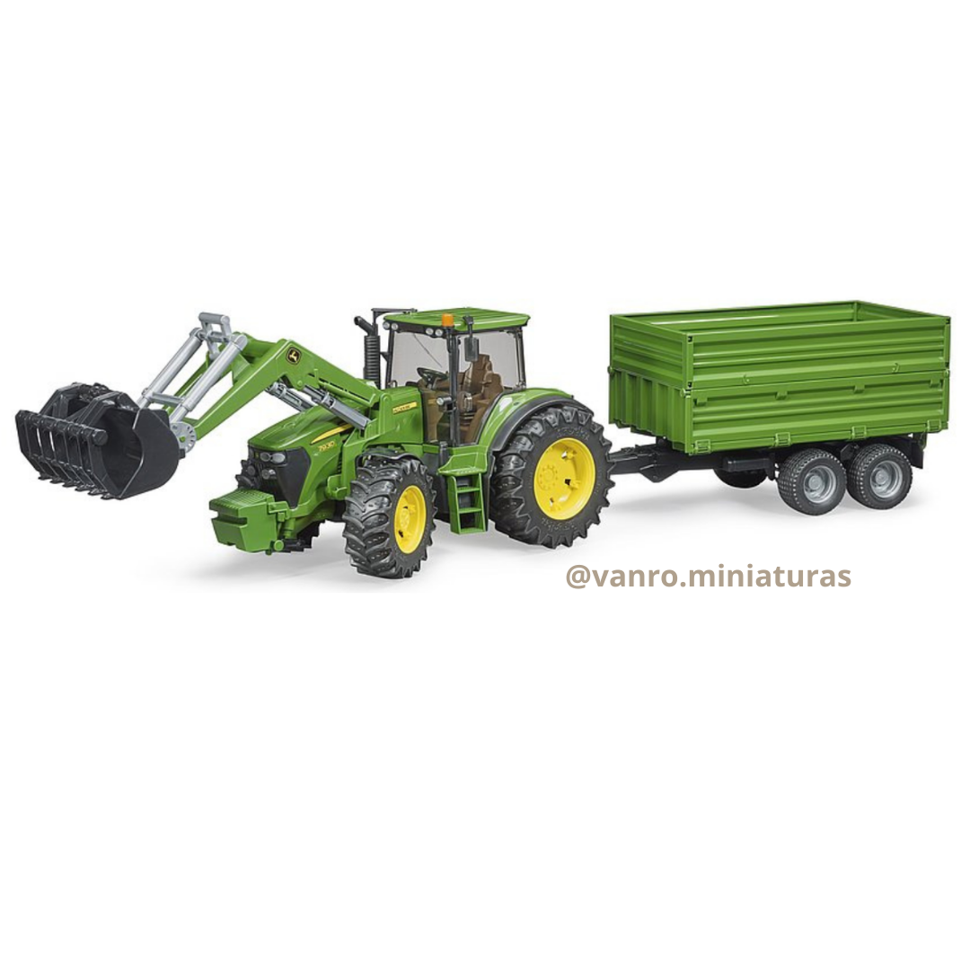 Tractor John Deere 7930 c/cargador frontal y carro de arrastre – Bruder