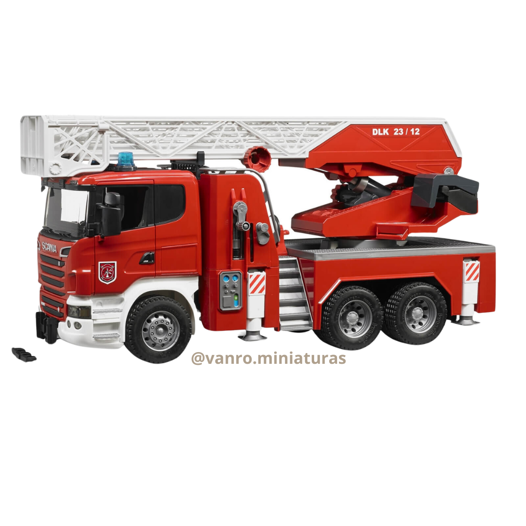 Camión Bomberos Scania Serie R con escalera – Bruder