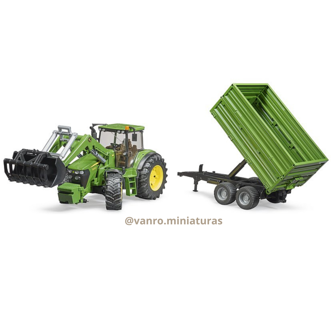 Tractor John Deere 7930 c/cargador frontal y carro de arrastre – Bruder