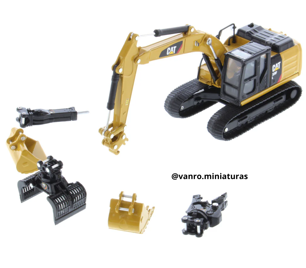 Excavadora Cat. 320F c/ 5 piezas intercambiables – Diecast Masters